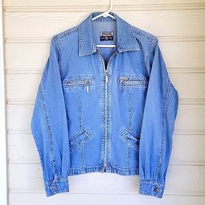 Vintage Woman's Jeans Denim zip Jacket Size S